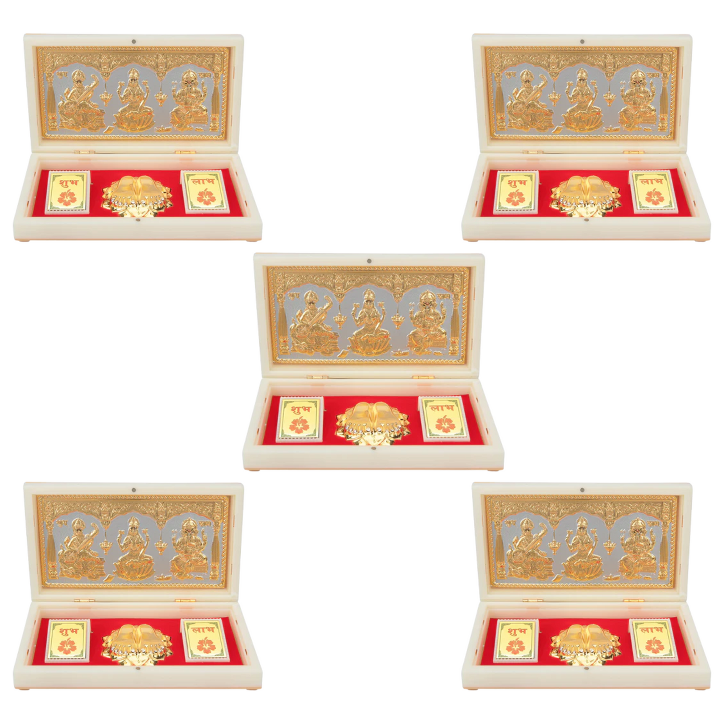 Laxmi Saraswati Ganpati with Charan Paduka