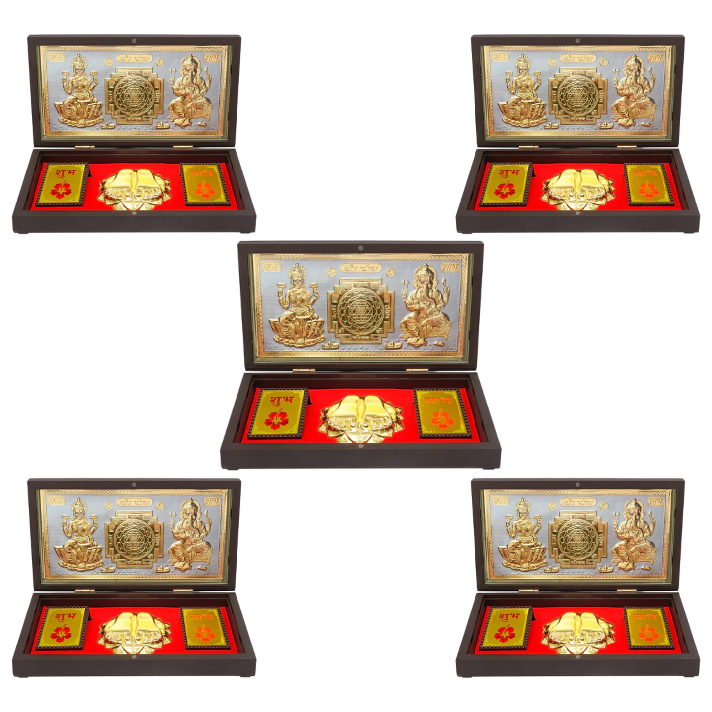 Laxmi Ganpati with Shree Yantra with Charan Paduka