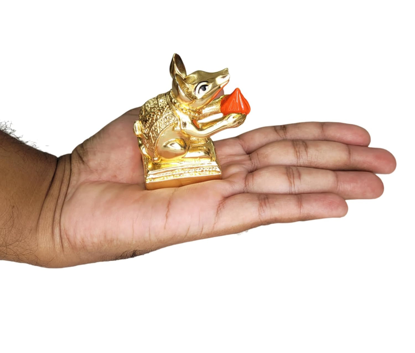 Gold Plated Mushak Idol for Ganpati Pooja Ganeshji Mooshak Mouse Mushakraj (Gold)