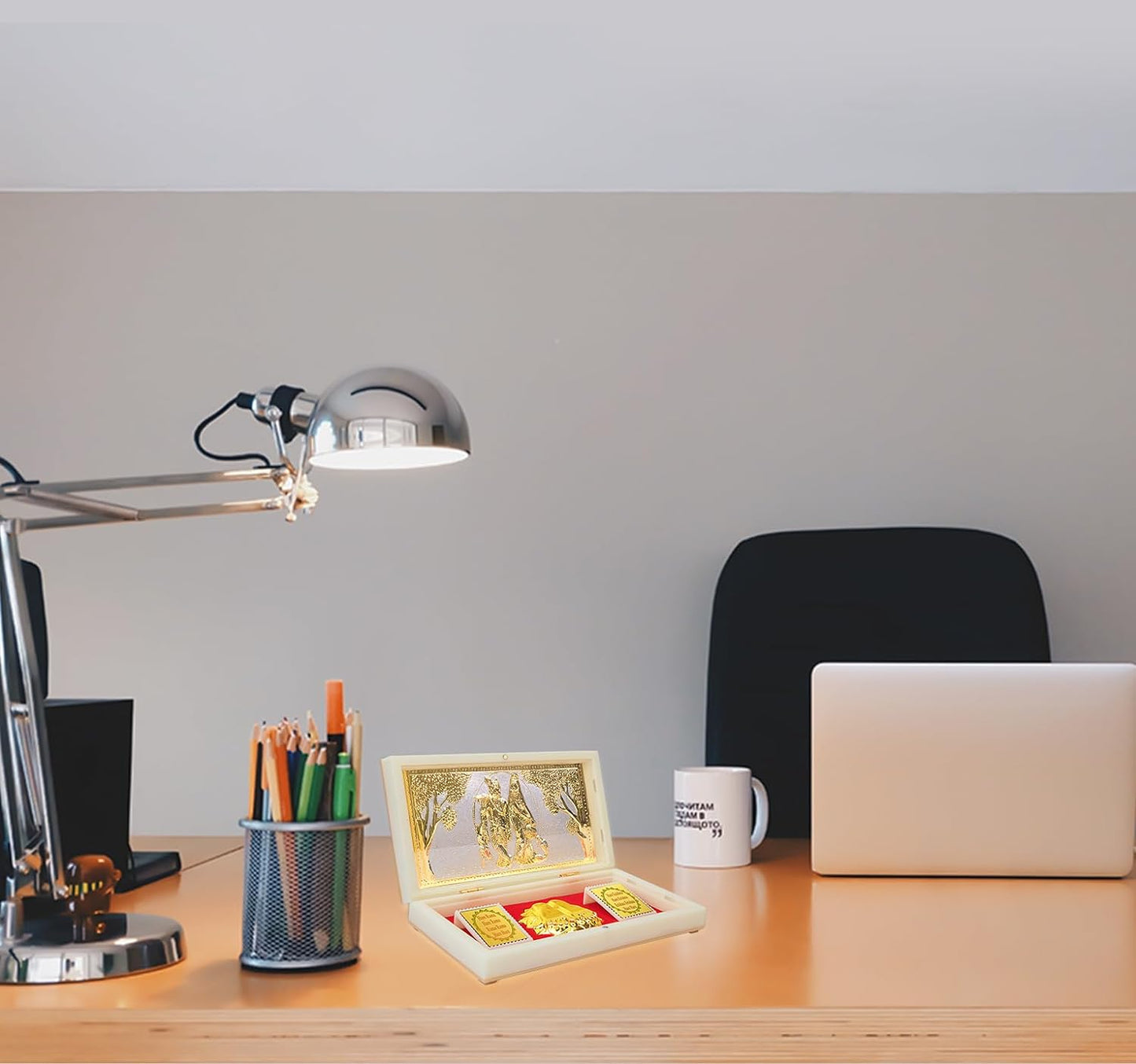 Radha Krishna with Charan Paduka