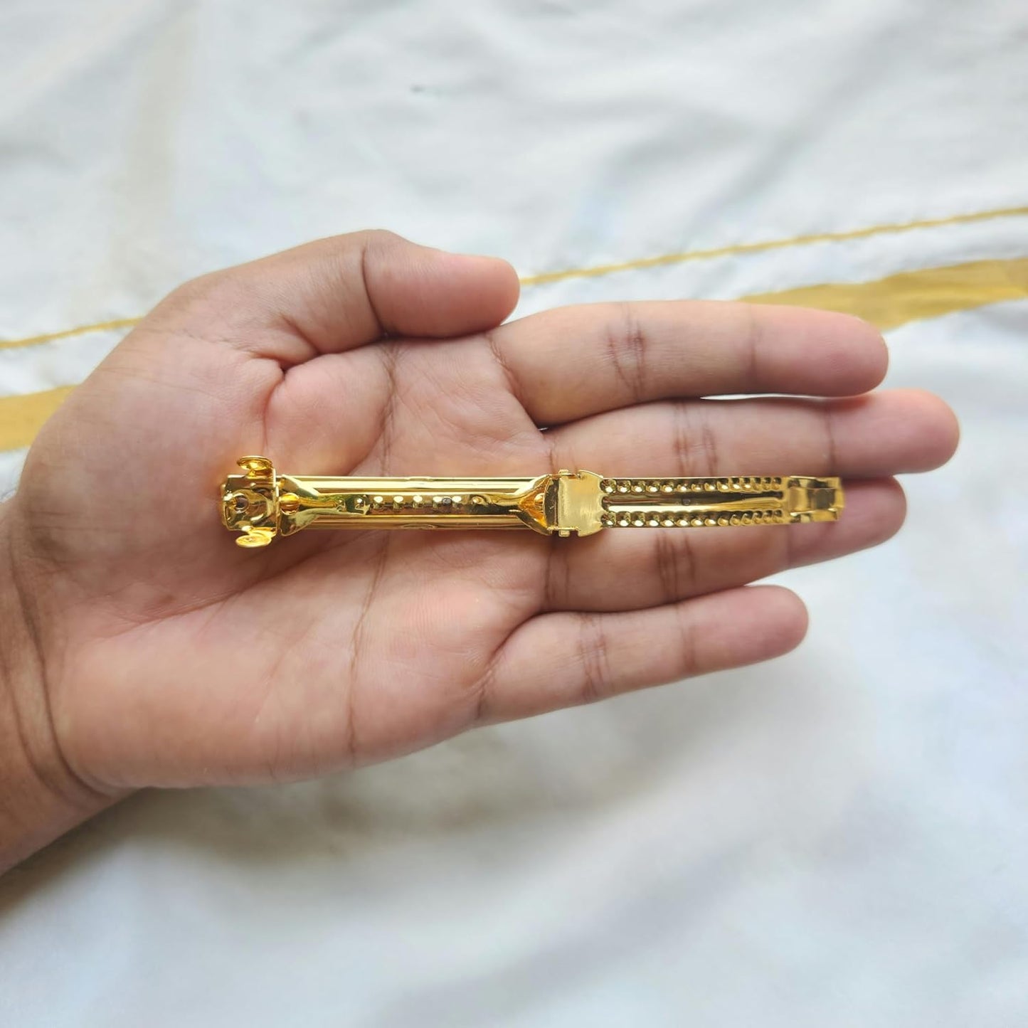 4 Pcs Gold Multicolor French Barrette Hair Clips