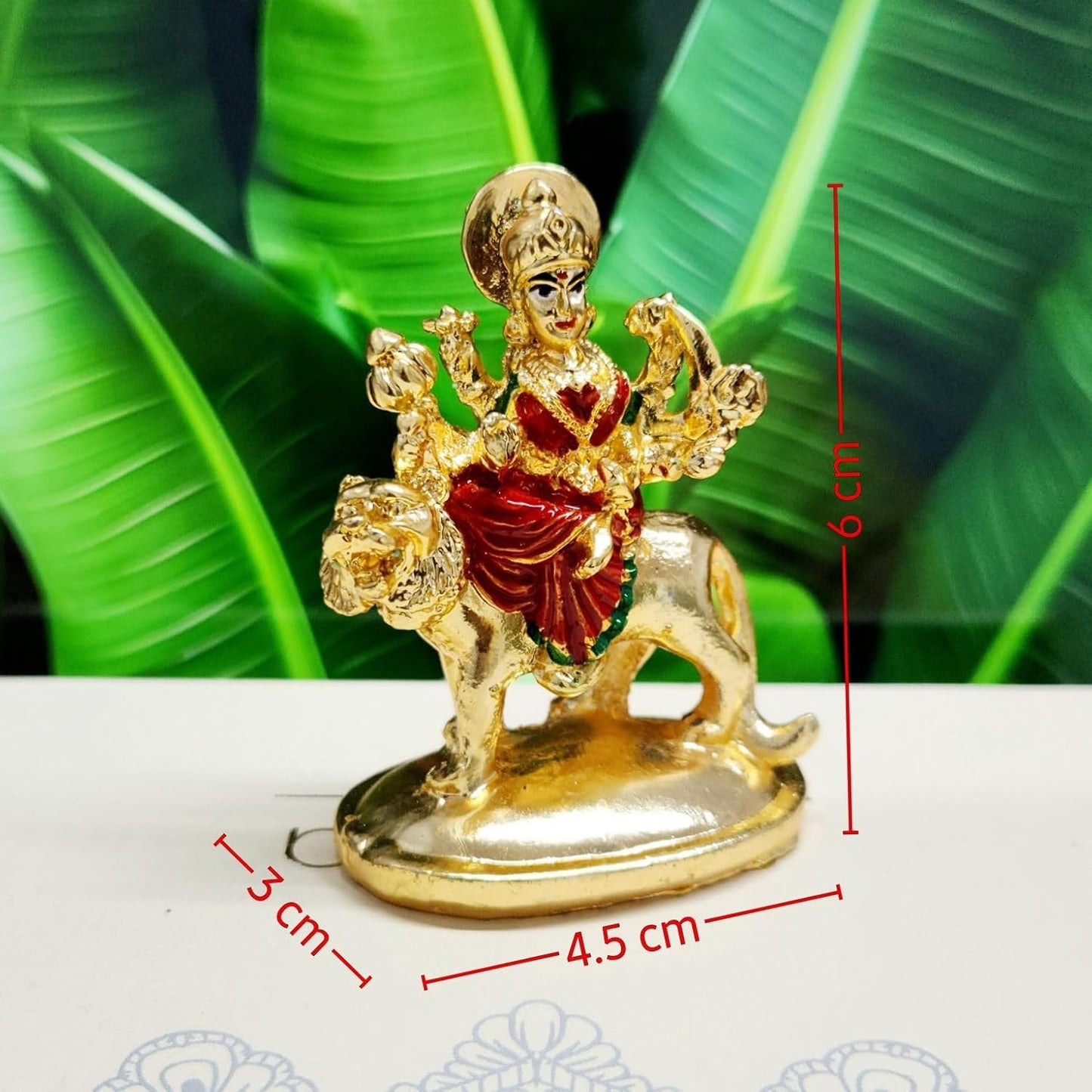 Gold Plated Maa Durga Mata Murti Statue