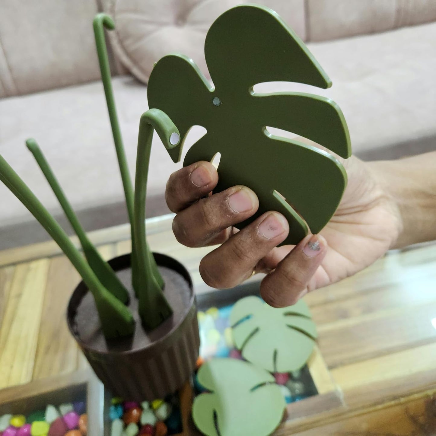 Leaf Coaster Set | Magnetic Coaster Plant Holder
