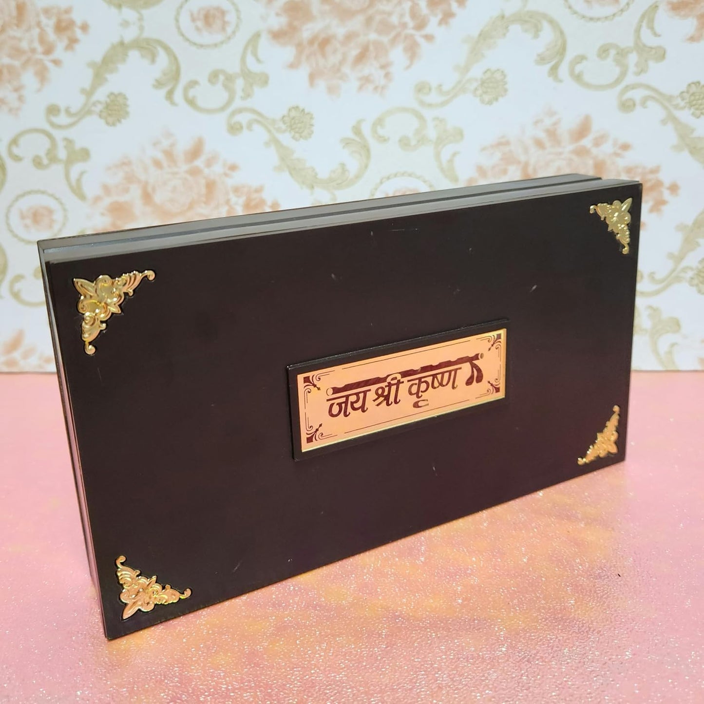 Lord Krishna / Radha Krishna Photo Frame with Charan Paduka