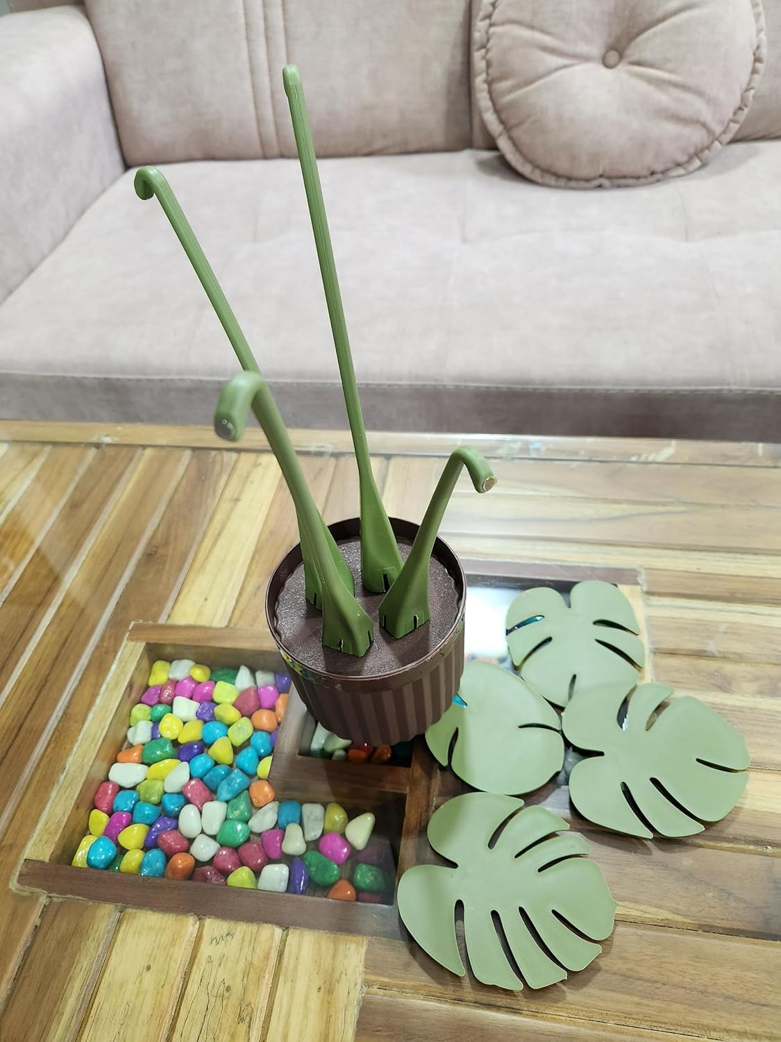 Leaf Coaster Set | Magnetic Coaster Plant Holder