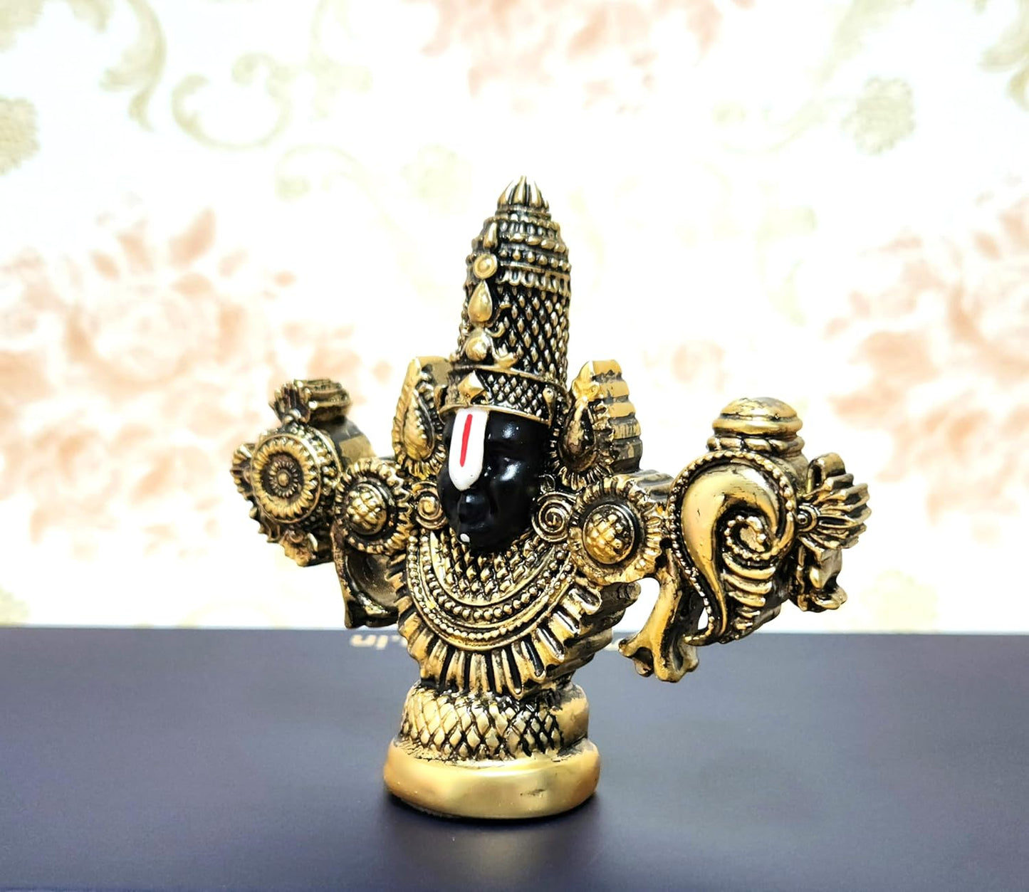 ARNAVIRA Gold Plated Venkateswara Face Murti for Pooja Room