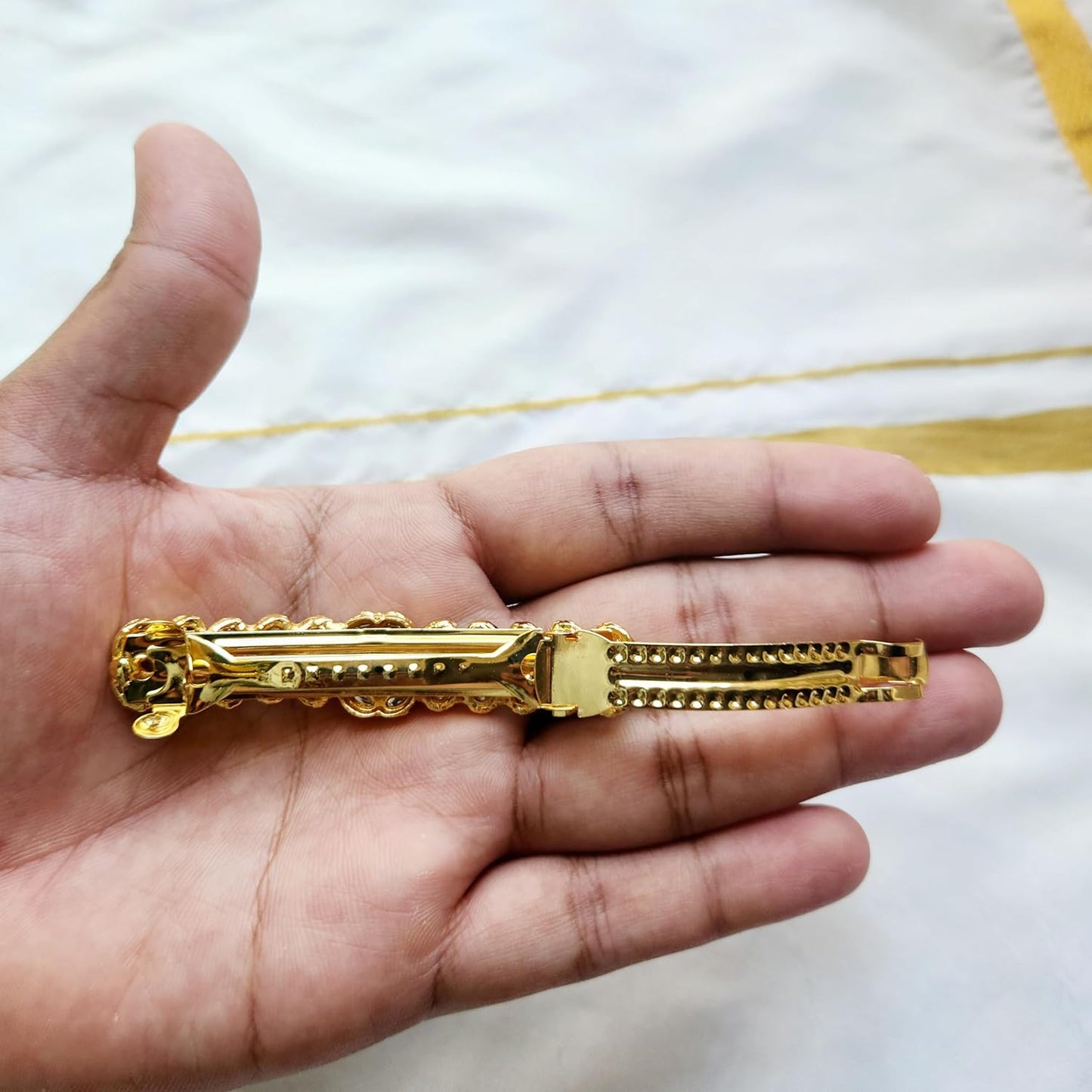 4 Pcs Gold Multicolor French Barrette Hair Clips