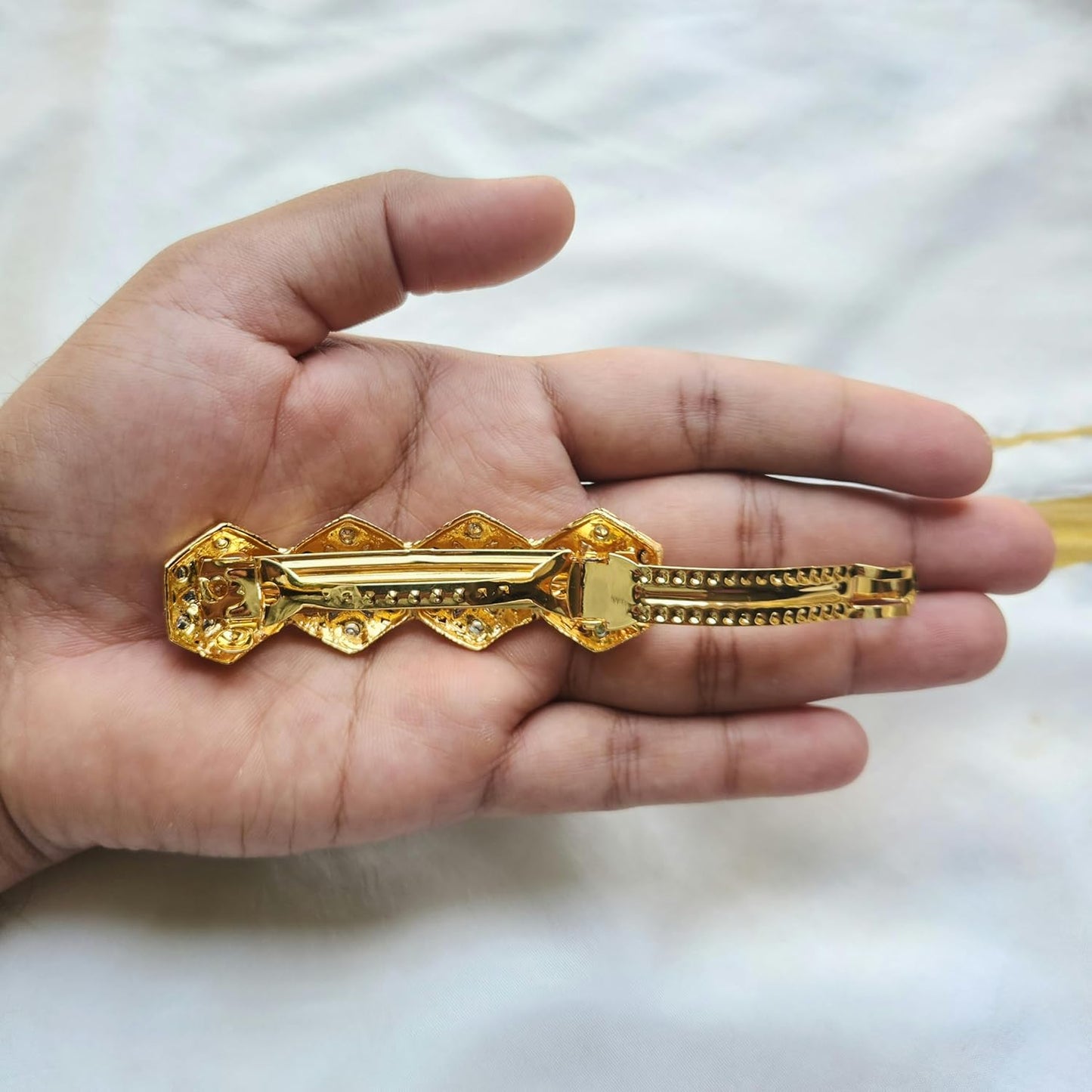 4 Pcs Gold Multicolor French Barrette Hair Clips