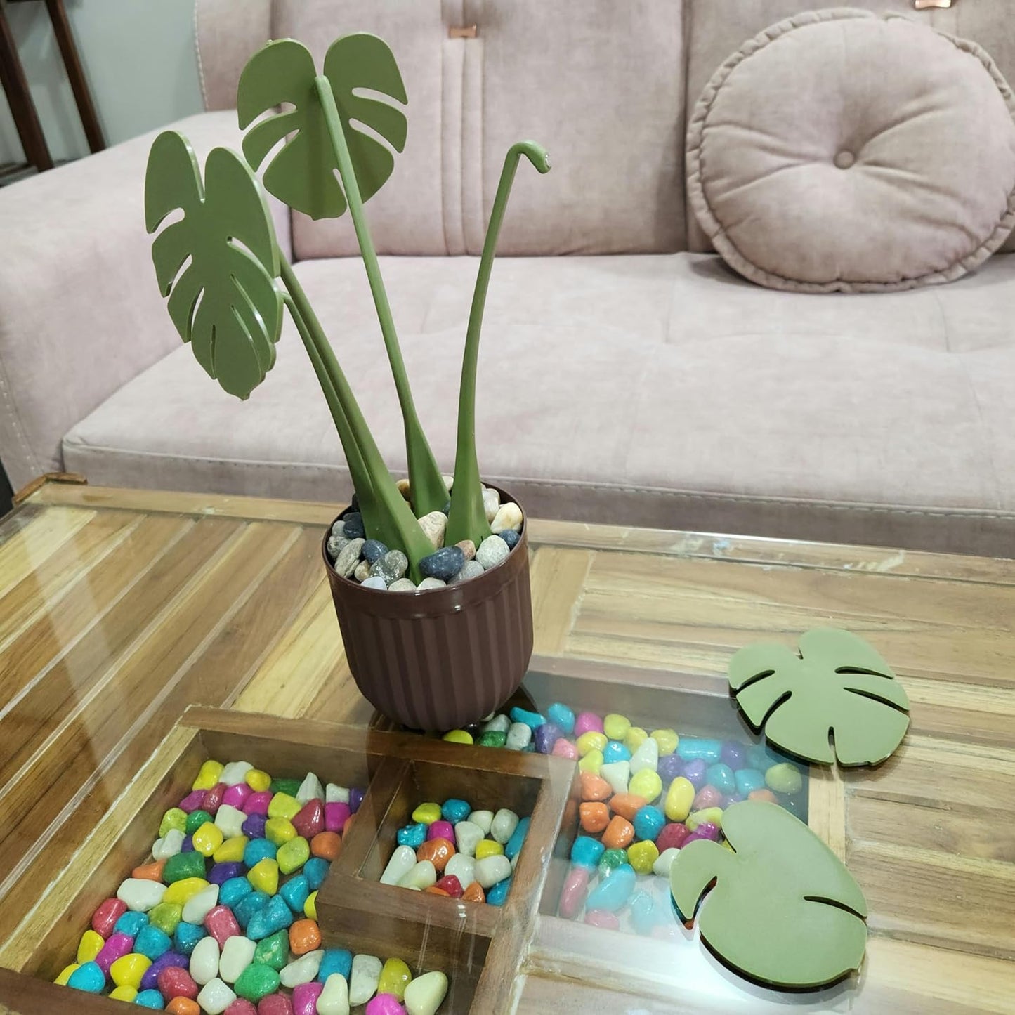 Leaf Coaster Set | Magnetic Coaster Plant Holder