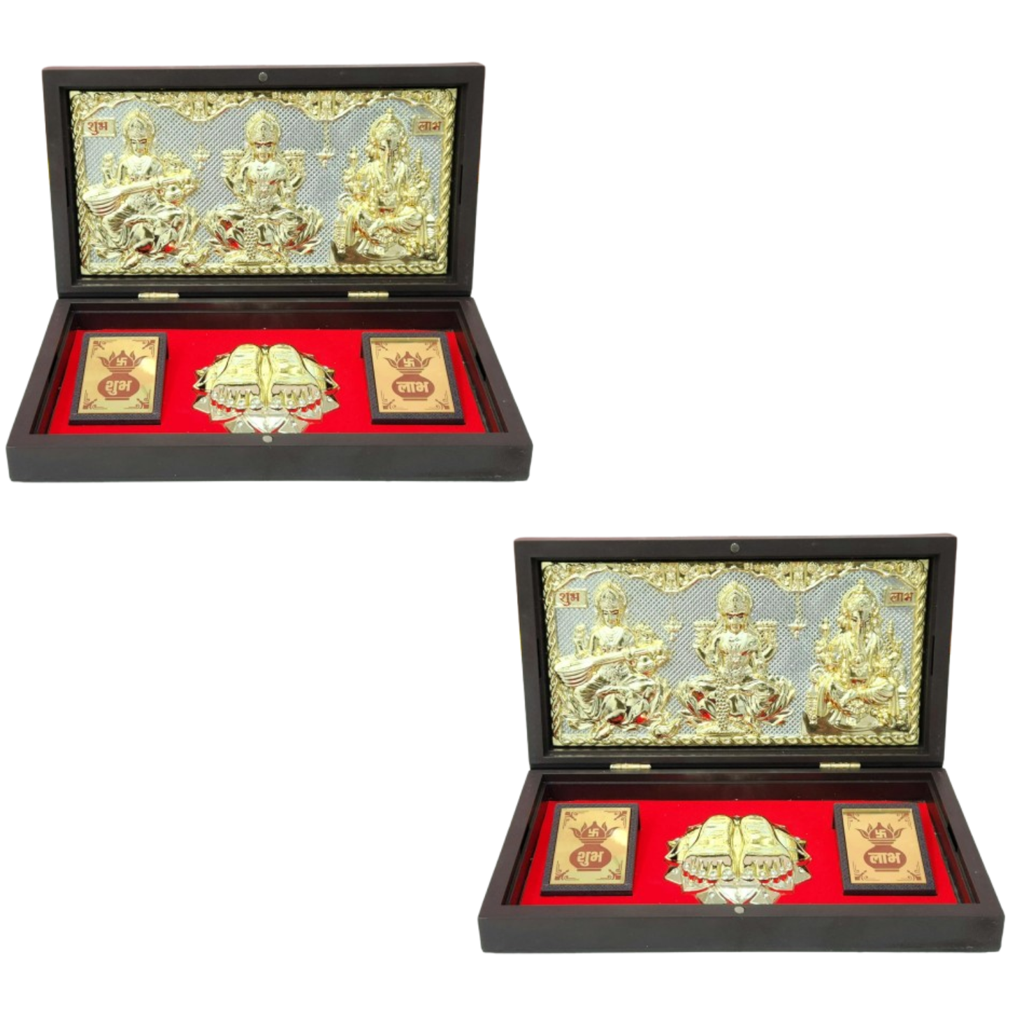 Laxmi Saraswati Ganpati with Charan Paduka