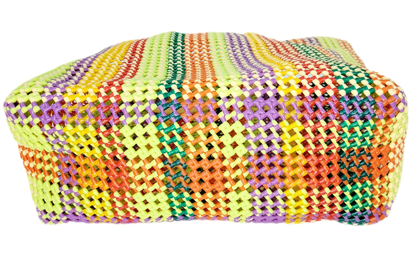 Handmade Multipurpose Plastic wire Bag (Koodai) 20 L Capacity Extra Large Size Multicolor used as Shopping, Grocery, Tote Bag, Picnic Bag Extra Large Size Multicolor (36 x 16 x 35 cm)