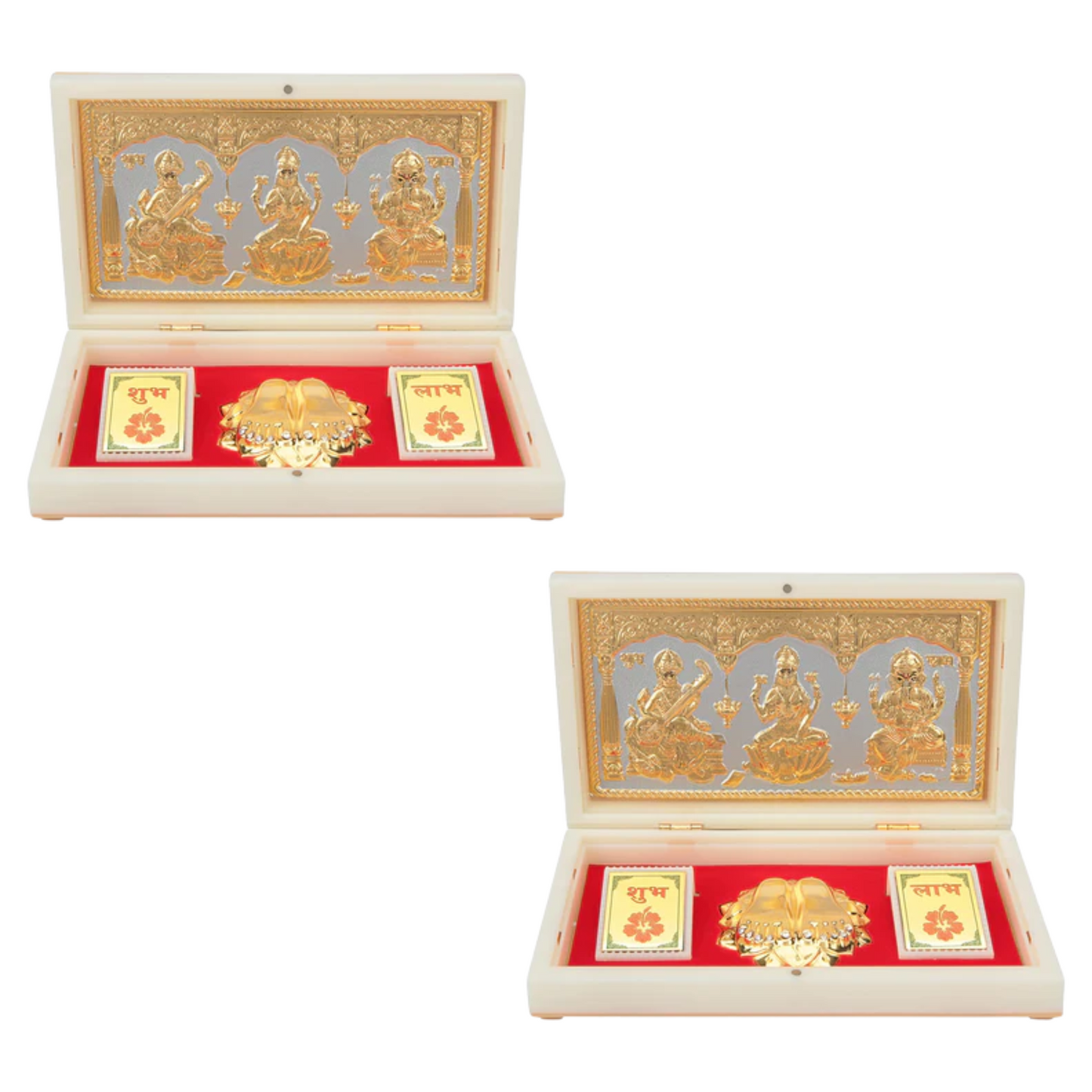 Laxmi Saraswati Ganpati with Charan Paduka