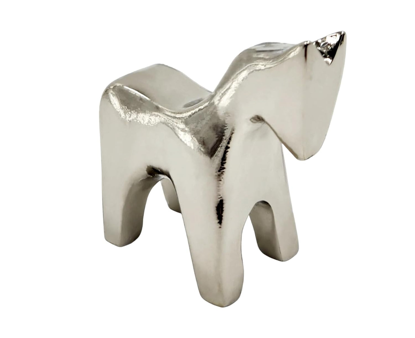 Steel Finish Nickel Plated Resin Horse Statue Home Decor,Showpiece Animal Figurines