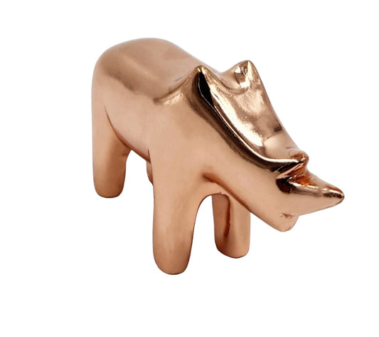 Rose Gold Plated Resin Rhino Statue Home Decor,Showpiece Animal Figurines