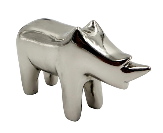 Steel Finish Rhino Statue Rhino Statuettes Home Decor,Showpiece Animal Figurines