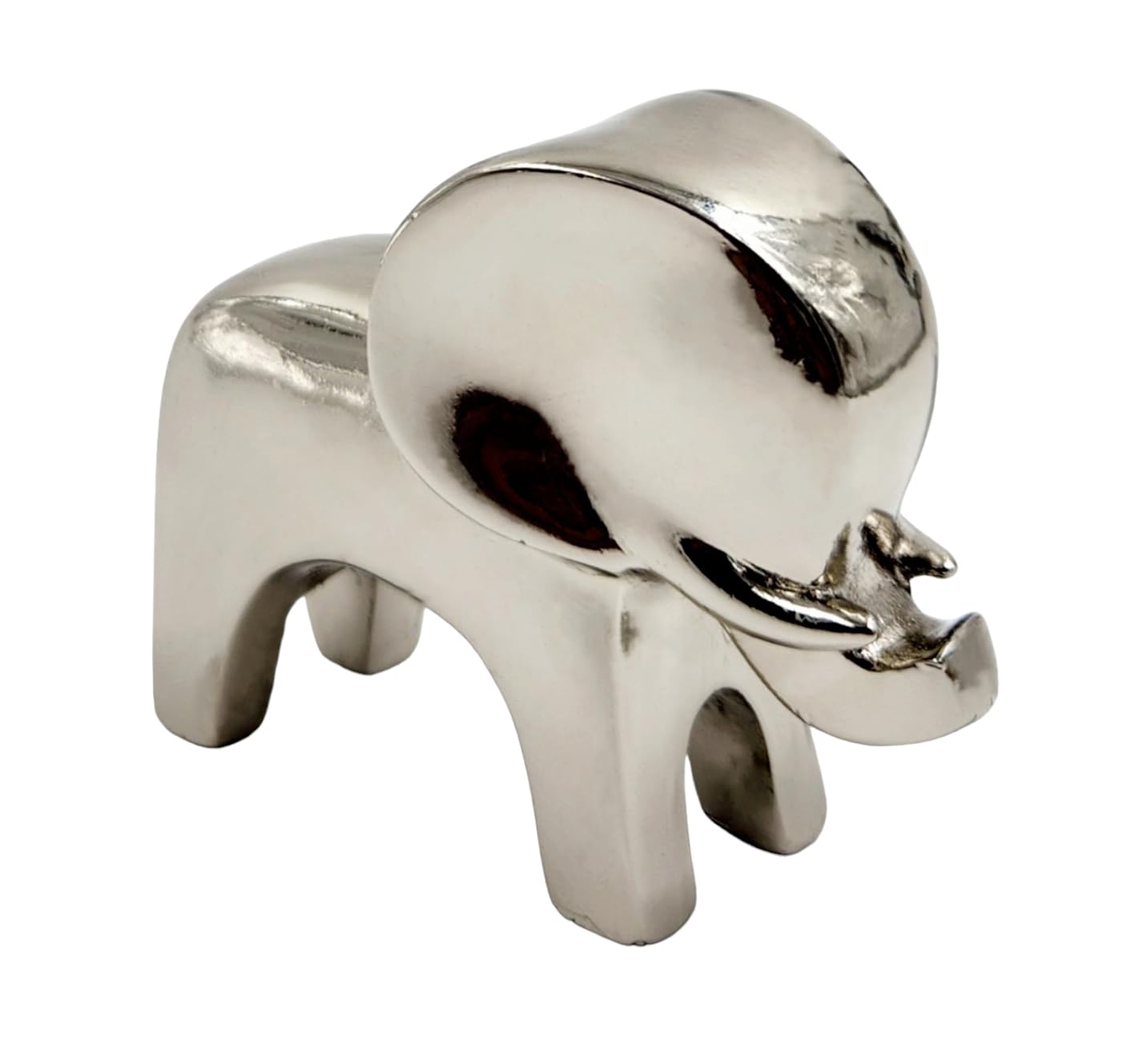 Steel Finish Elephant Statue, Elephant Statuettes Home Decor,Showpiece Animal Figurines