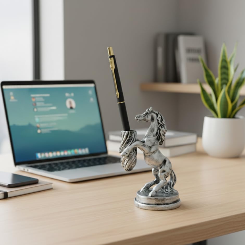 Horse Pen Holder (Silver Antique)