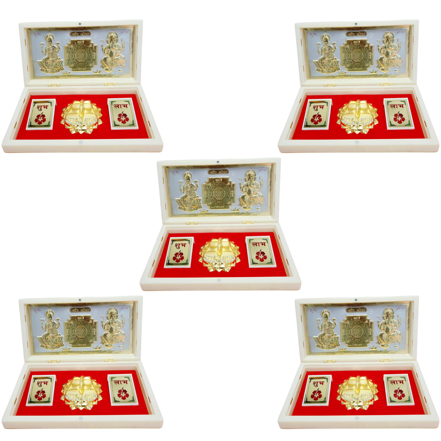 Laxmi Ganpati with Yantra with Charan Paduka