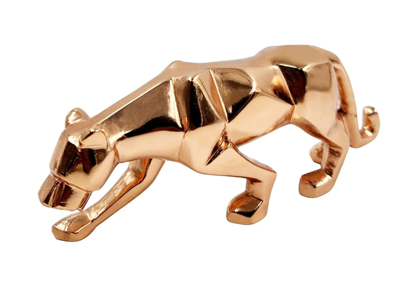 Rose Gold Finish Panther Statue, Panther Statuettes Home Decor,Showpiece Animal Figurines
