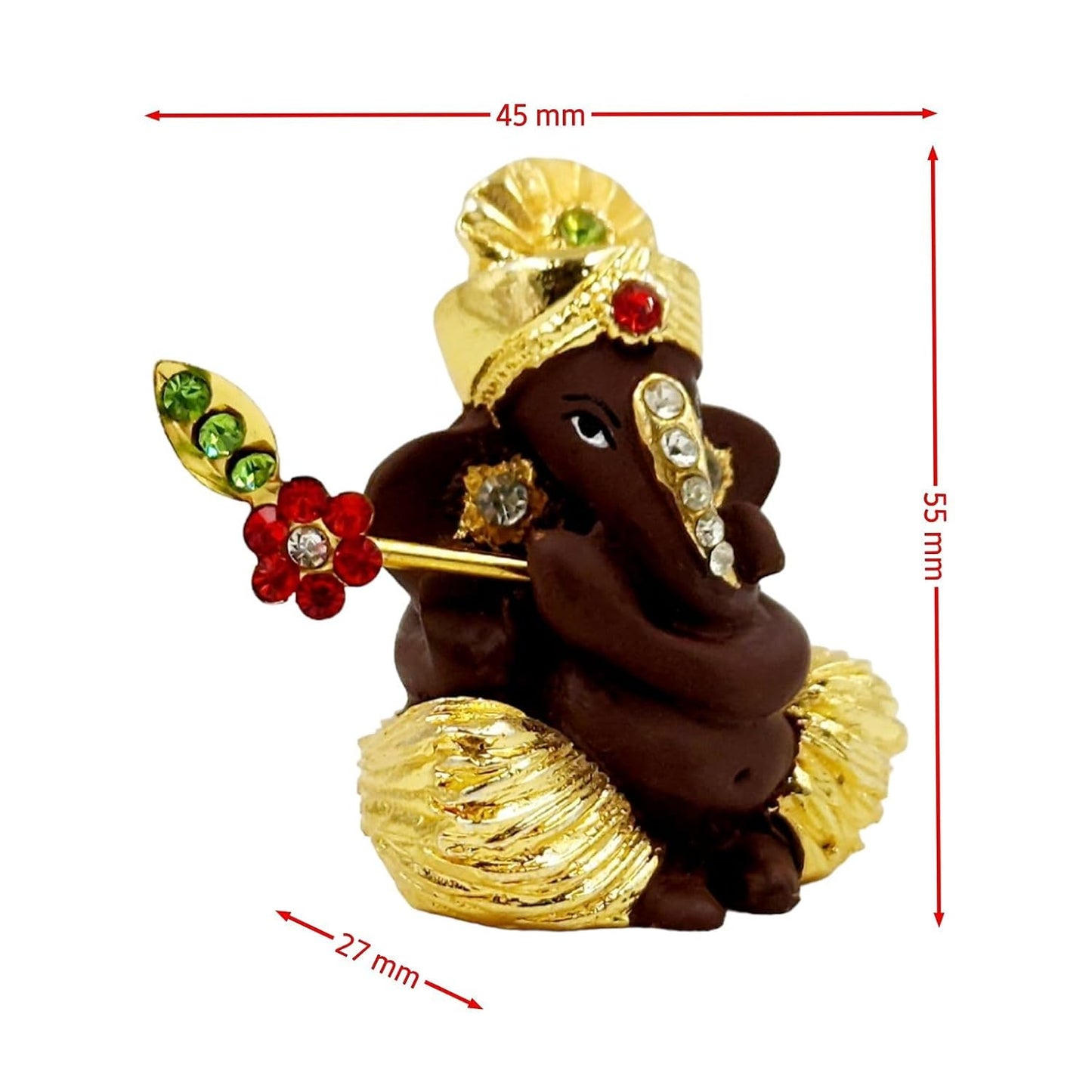 Gold Plated Bansuri Ganesha