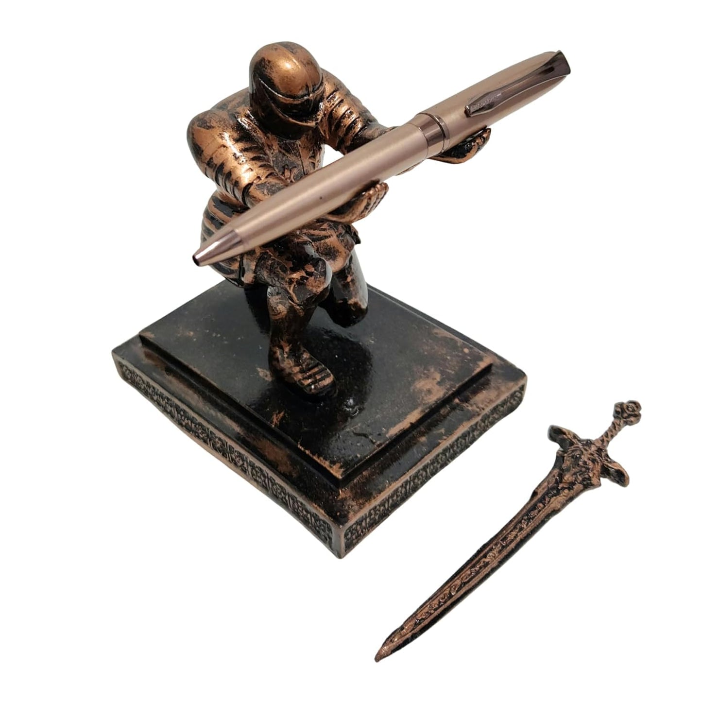 ARNAVIRA Warrior Knight Pen Holder/Soldier Pen Holder(Copper Antique)
