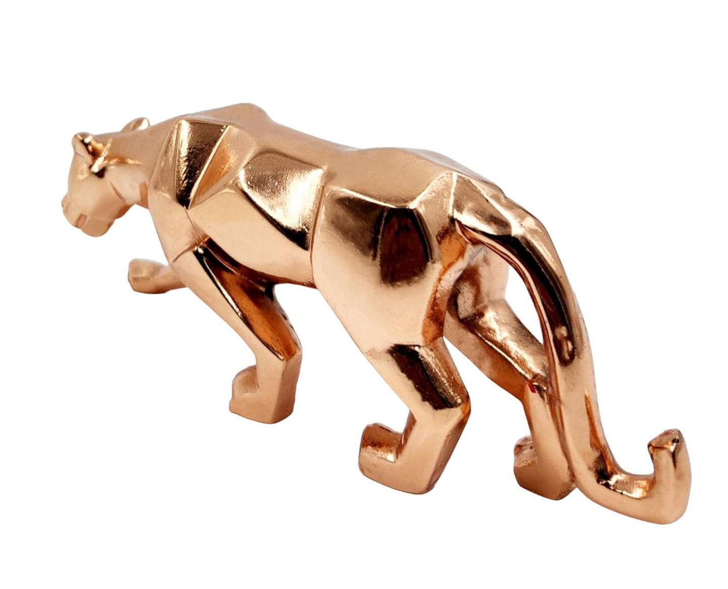 Rose Gold Finish Panther Statue, Panther Statuettes Home Decor,Showpiece Animal Figurines