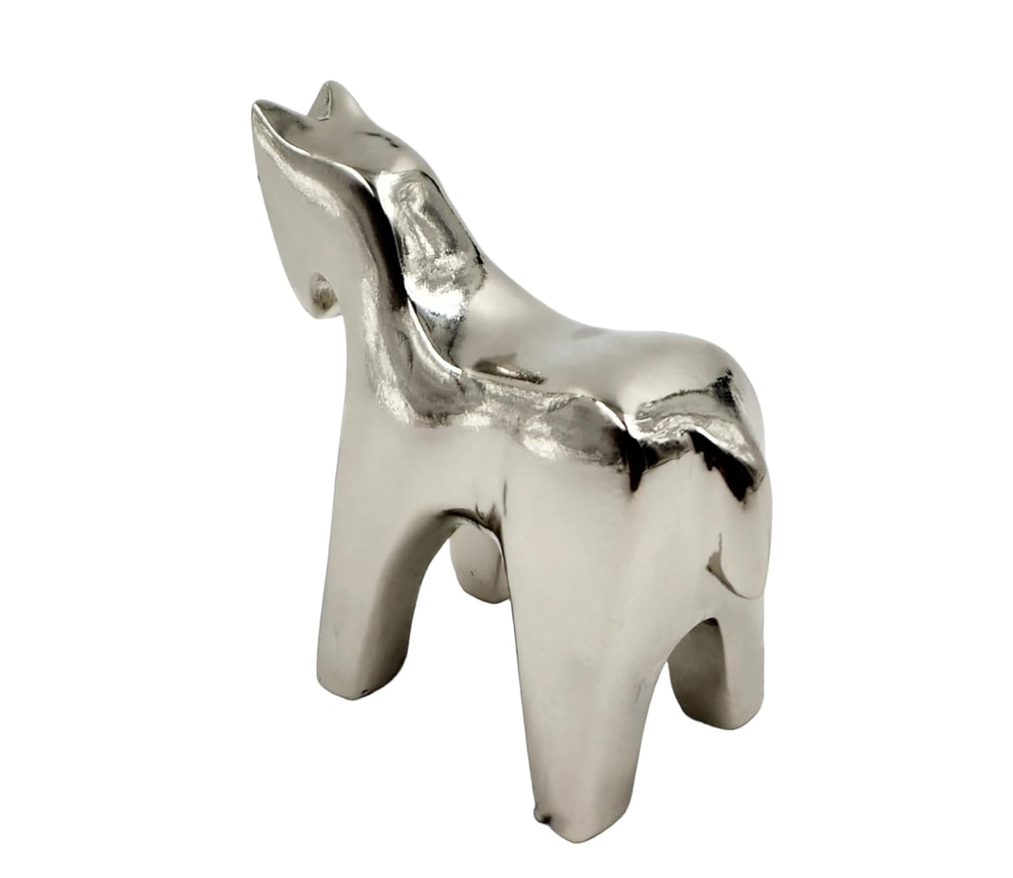 Steel Finish Nickel Plated Resin Horse Statue Home Decor,Showpiece Animal Figurines
