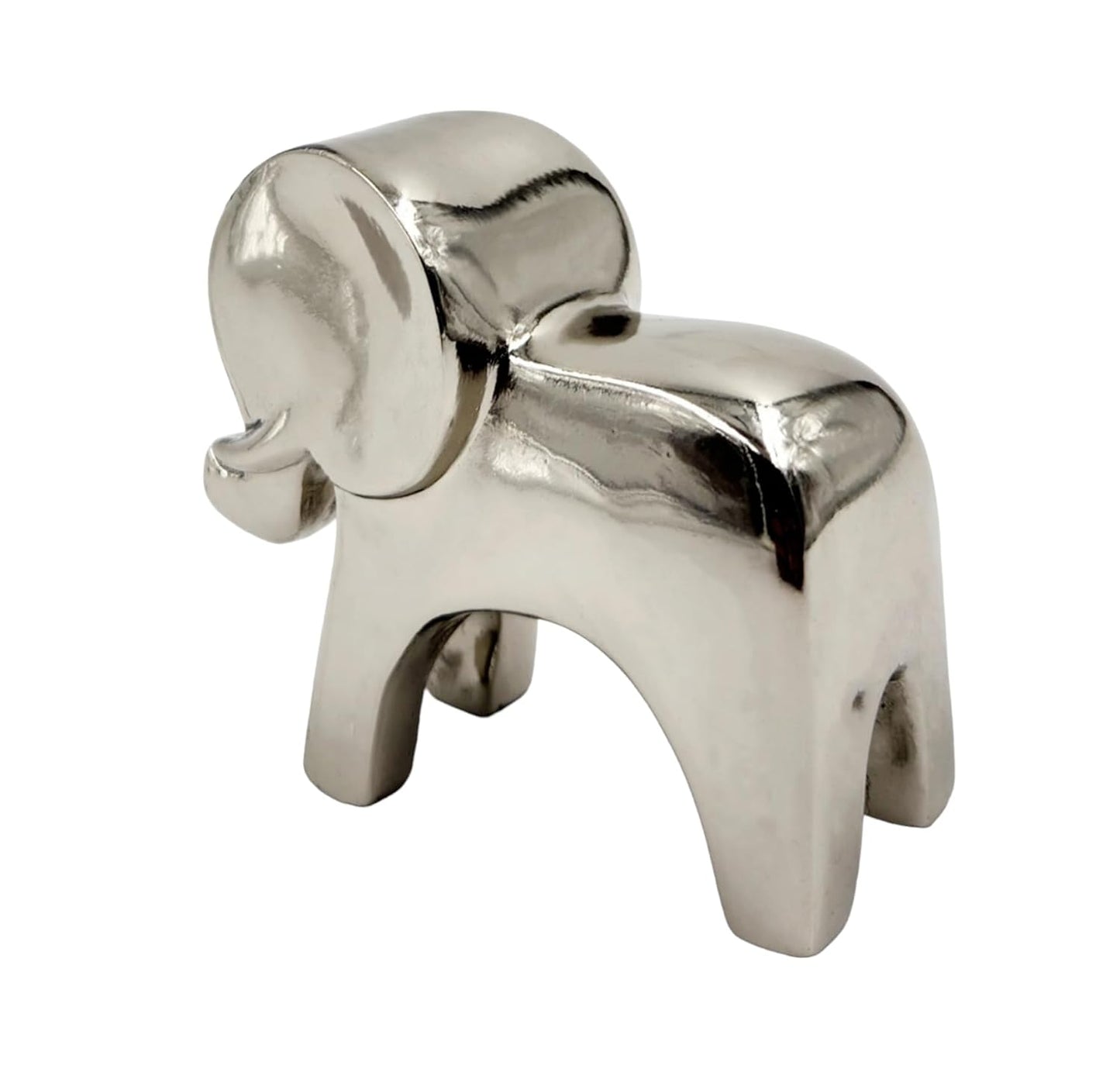 Steel Finish Elephant Statue, Elephant Statuettes Home Decor,Showpiece Animal Figurines