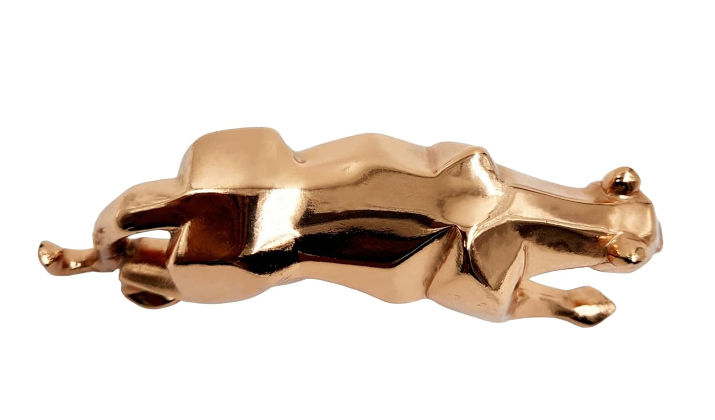 Rose Gold Finish Panther Statue, Panther Statuettes Home Decor,Showpiece Animal Figurines