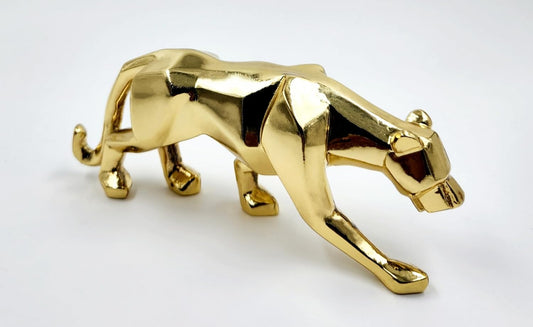 Steel Finish Panther Statue, Panther Statuettes Home Decor,Showpiece Animal Figurines