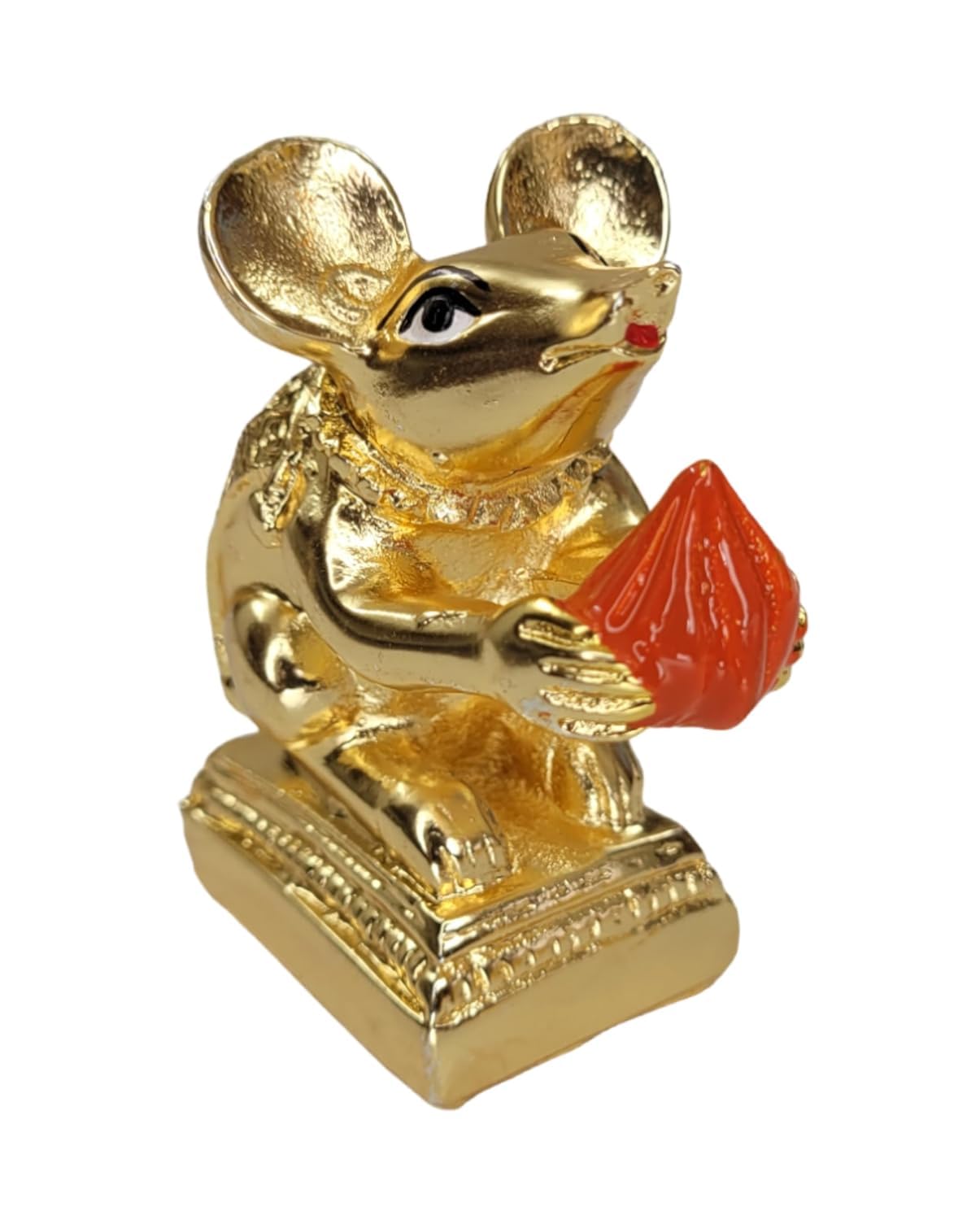 Arnavira® Gold Plated Mushak Idol for Ganpati Pooja Ganeshji Mooshak Mouse Mushakraj (Gold 2 Pcs)