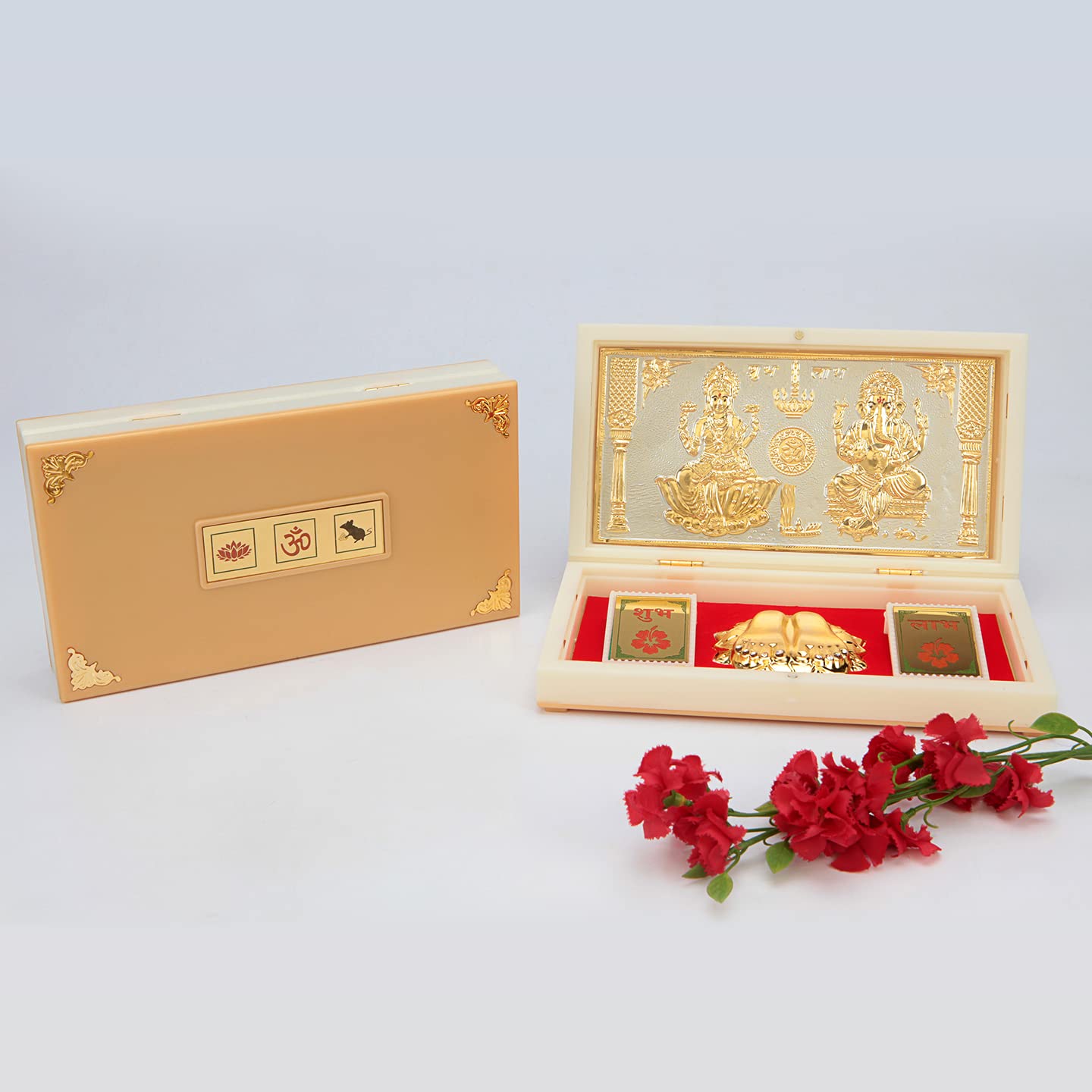 Lakshmi Ganpati with OM with Charan Paduka