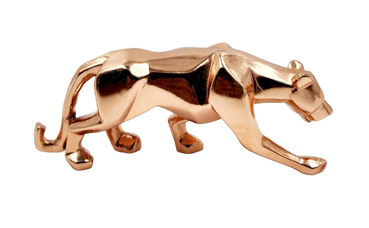 Rose Gold Finish Panther Statue, Panther Statuettes Home Decor,Showpiece Animal Figurines