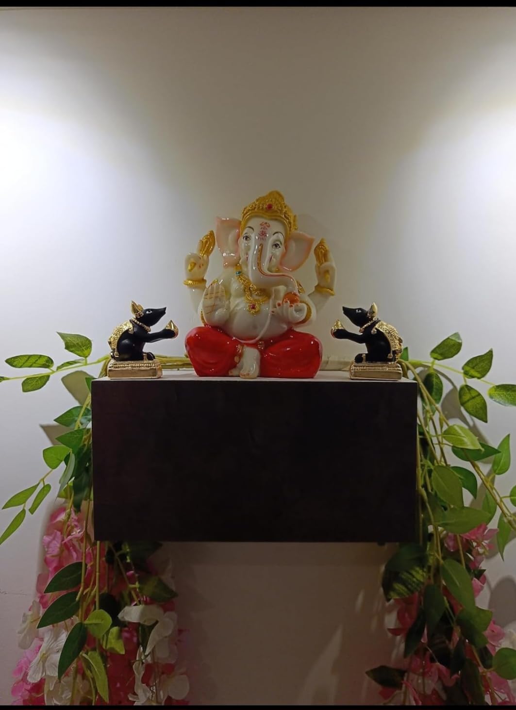 Arnavira® Gold Plated Mushak Idol for Ganpati Pooja Ganeshji Mooshak Mouse Mushakraj (Black 2 Pcs)