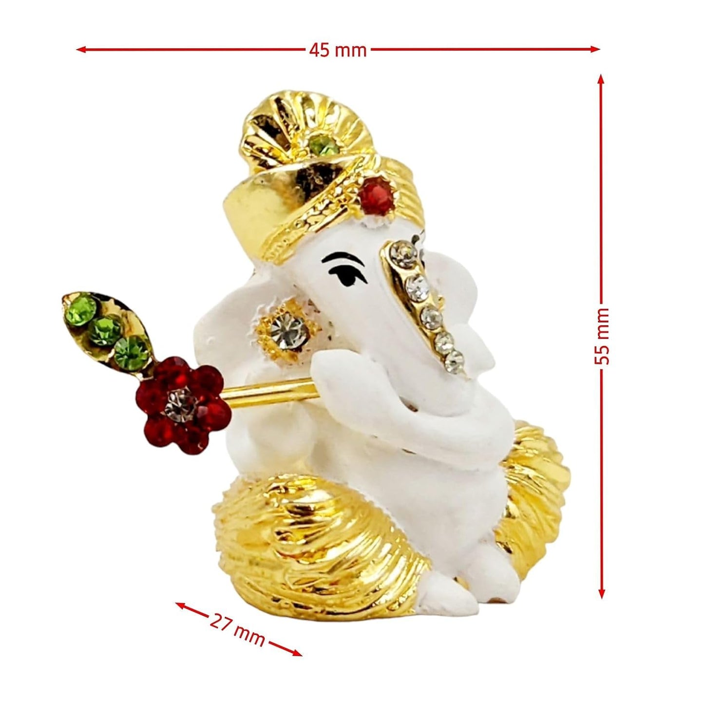 Gold Plated Bansuri Ganesha