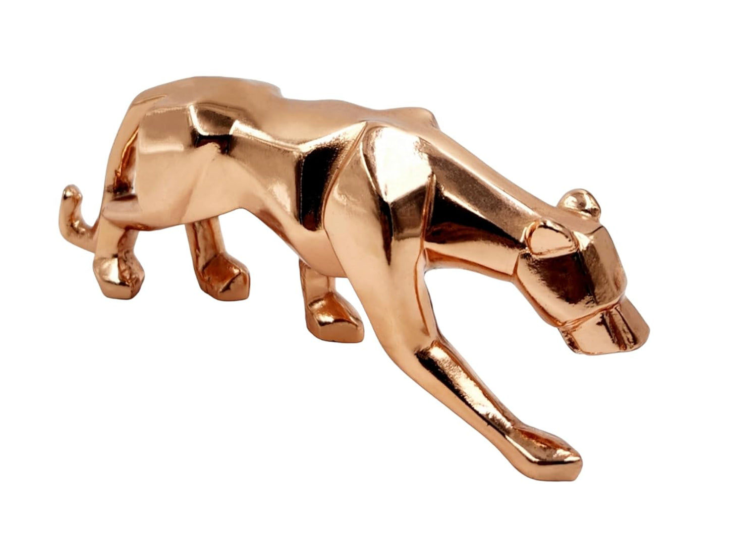 Rose Gold Finish Panther Statue, Panther Statuettes Home Decor,Showpiece Animal Figurines