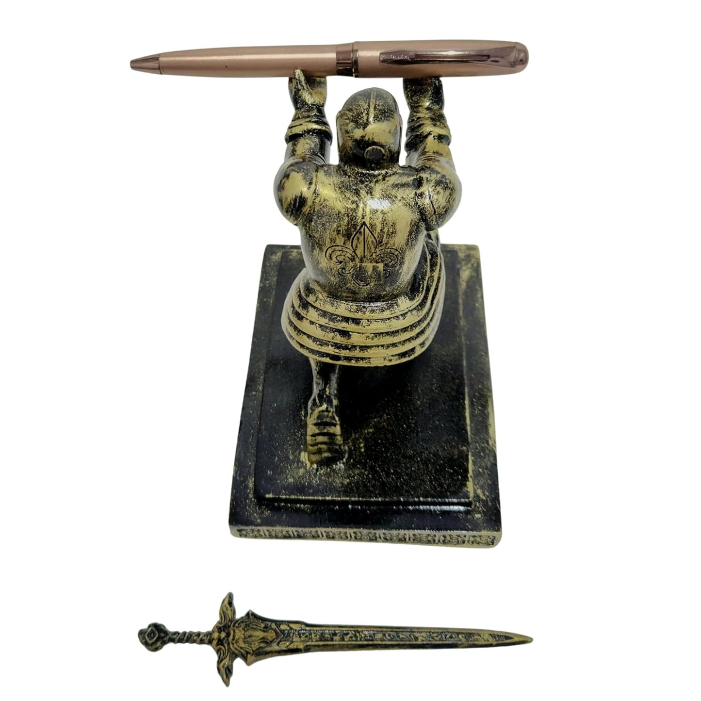 ARNAVIRA Warrior Knight Pen Holder/Soldier Pen Holder(Gold Antique)