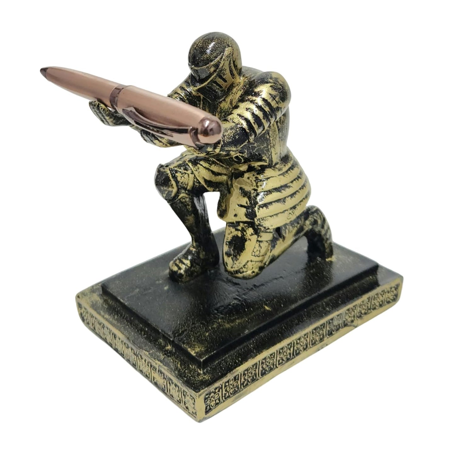ARNAVIRA Warrior Knight Pen Holder/Soldier Pen Holder(Gold Antique)