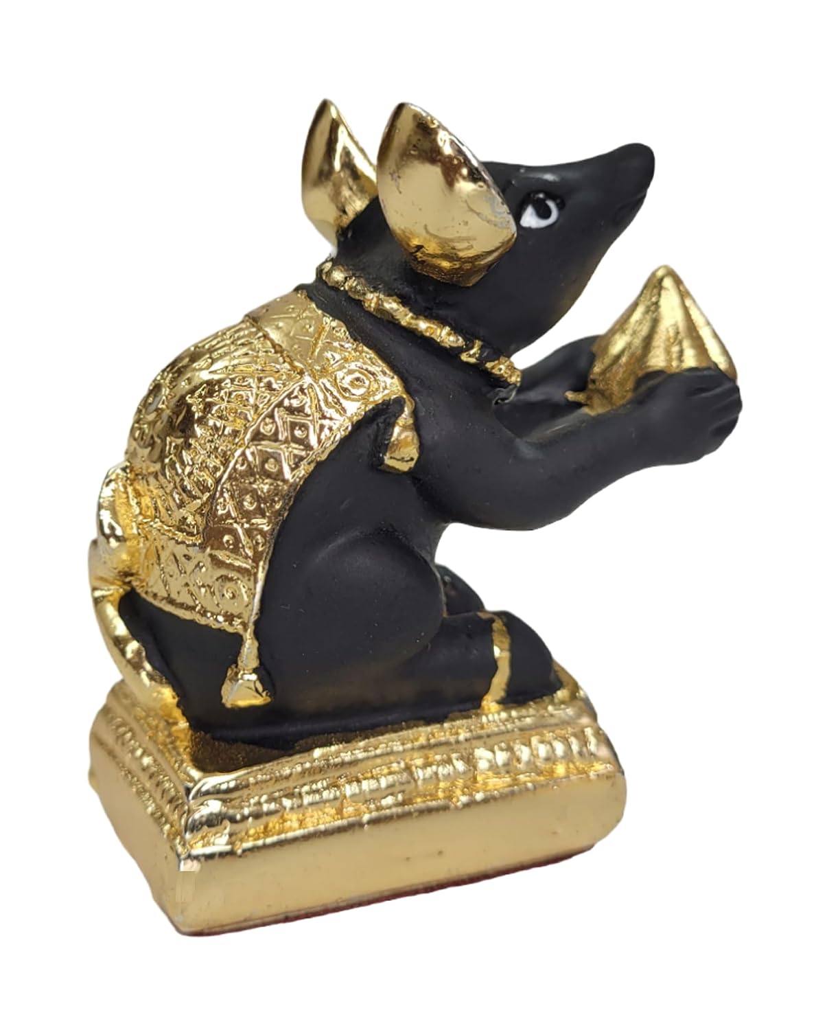 Gold Plated Mushak Idol for Ganpati Pooja Ganeshji Mooshak Mouse Musha ...