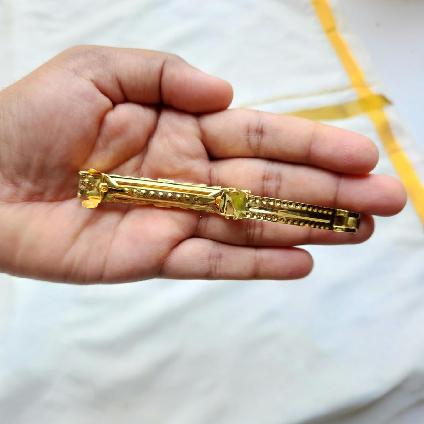 4 Pcs Gold Multicolor French Barrette Hair Clips