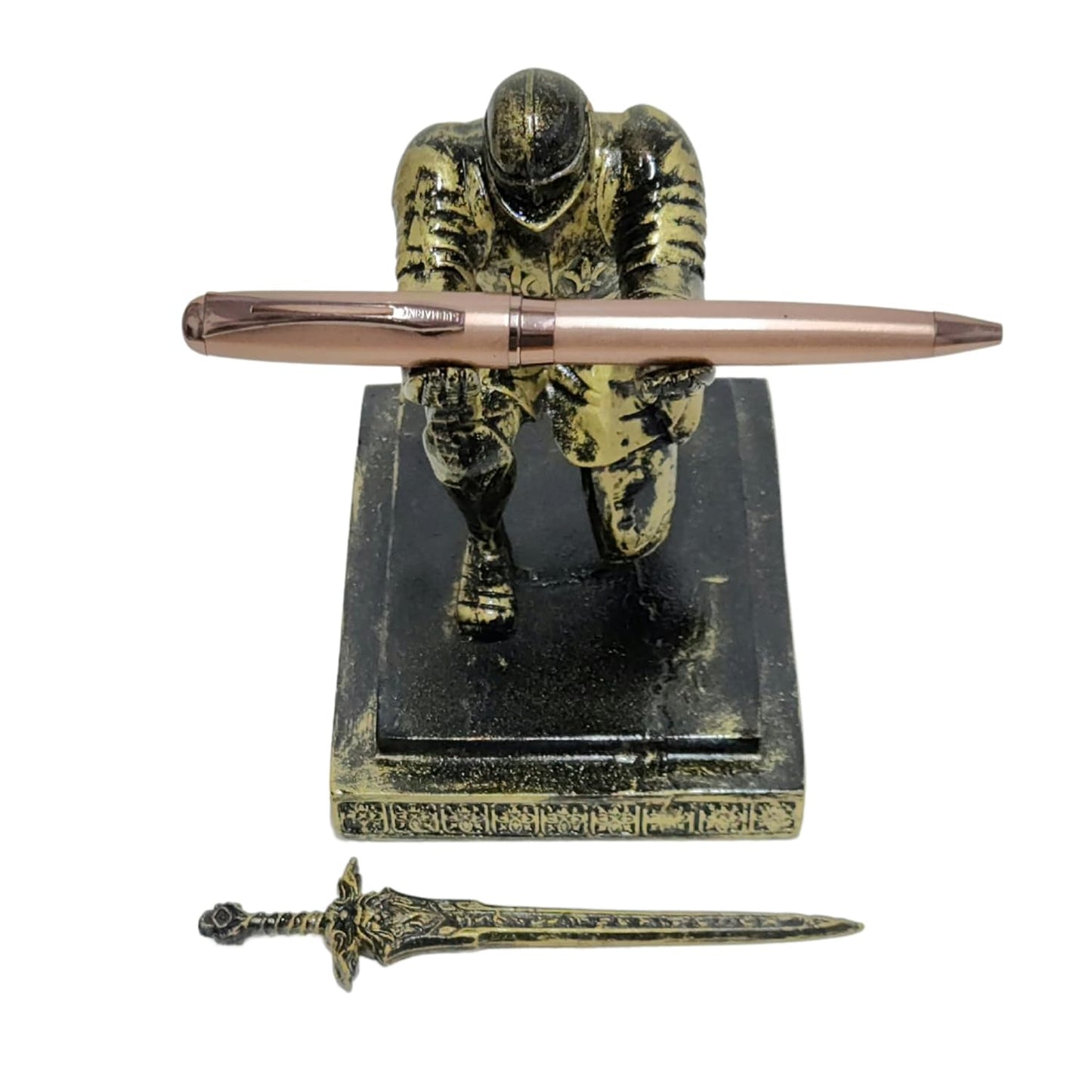ARNAVIRA Warrior Knight Pen Holder/Soldier Pen Holder(Gold Antique)