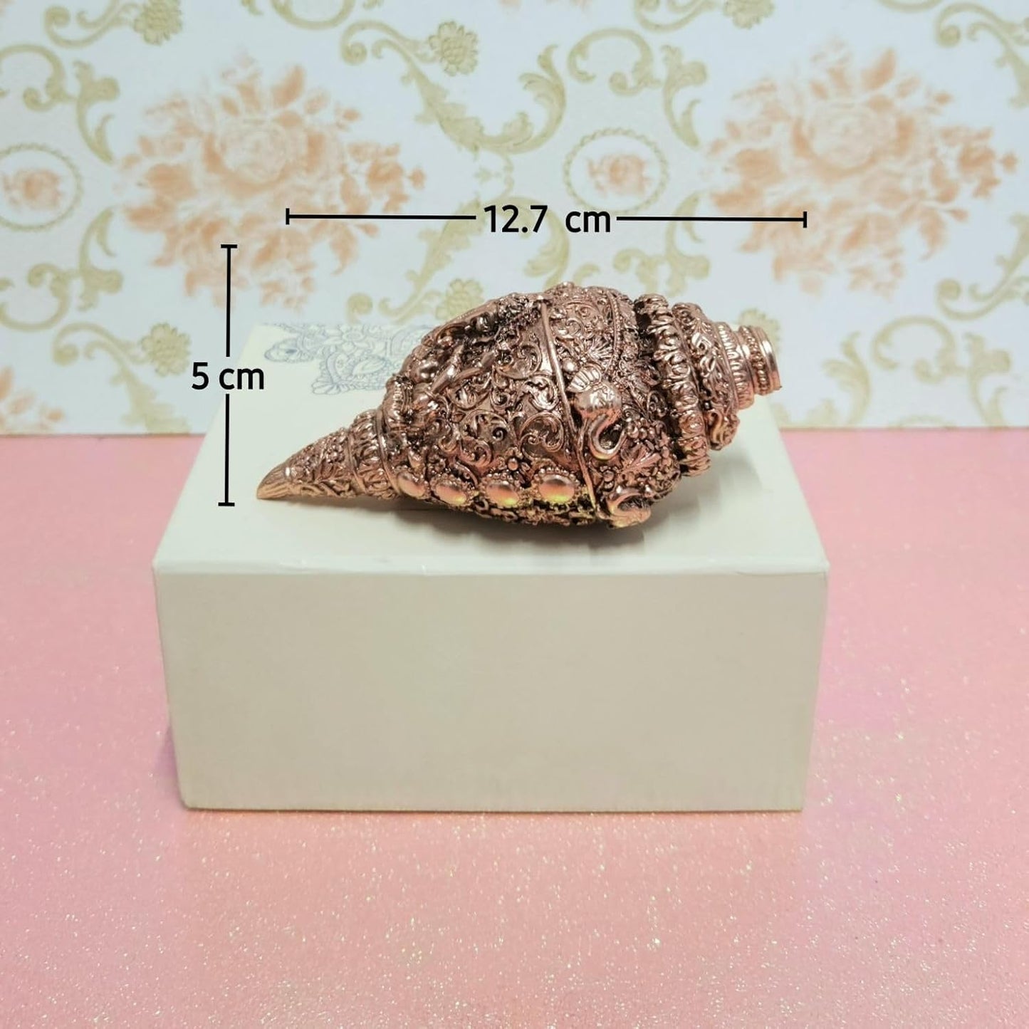 Arnavira Copper Plated Antique Finish Ganesh Shankh (Ganpati Shankh Copper, Medium)