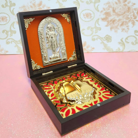 Ram Lalla Photo Frame with Charan Paduka