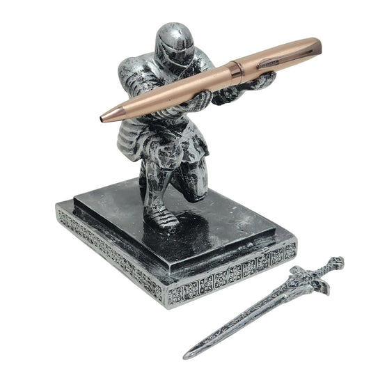 ARNAVIRA Warrior Knight Pen Holder/Soldier Pen Holder(Gold Antique)