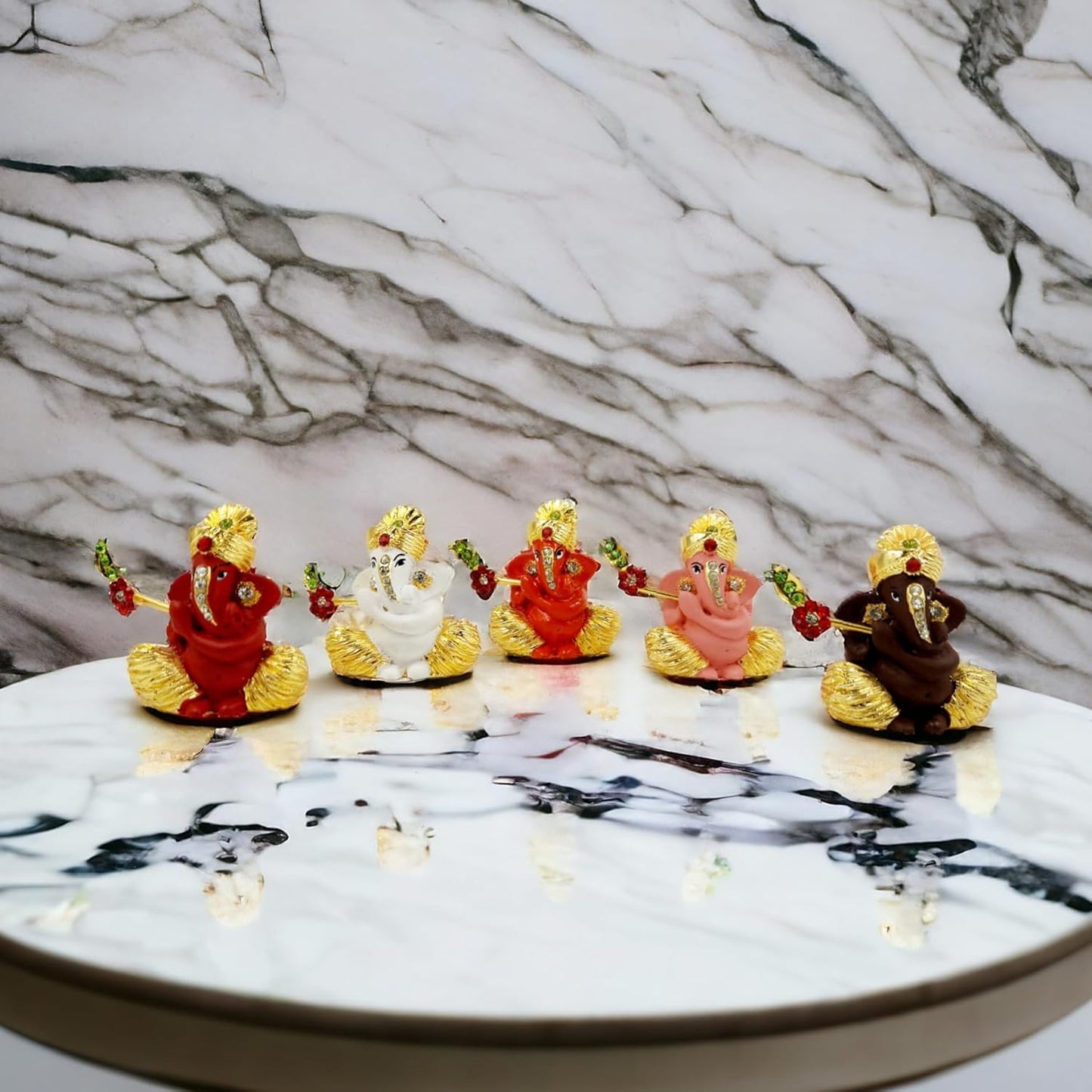 Gold Plated Bansuri Ganesha