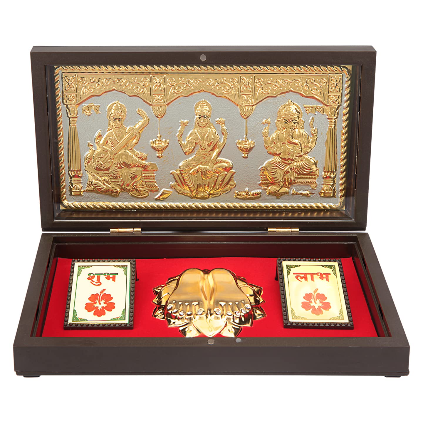 Laxmi Saraswati Ganpati with Charan Paduka