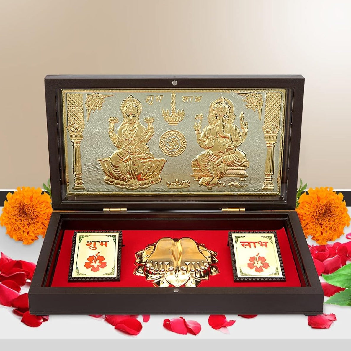 Laxmi Ganpati OM with Charan Paduka