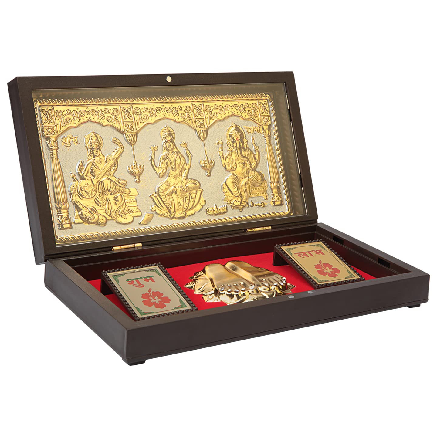 Laxmi Saraswati Ganpati with Charan Paduka