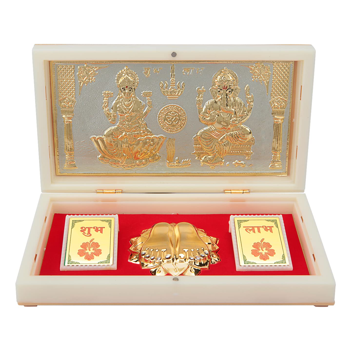 Lakshmi Ganpati with OM with Charan Paduka