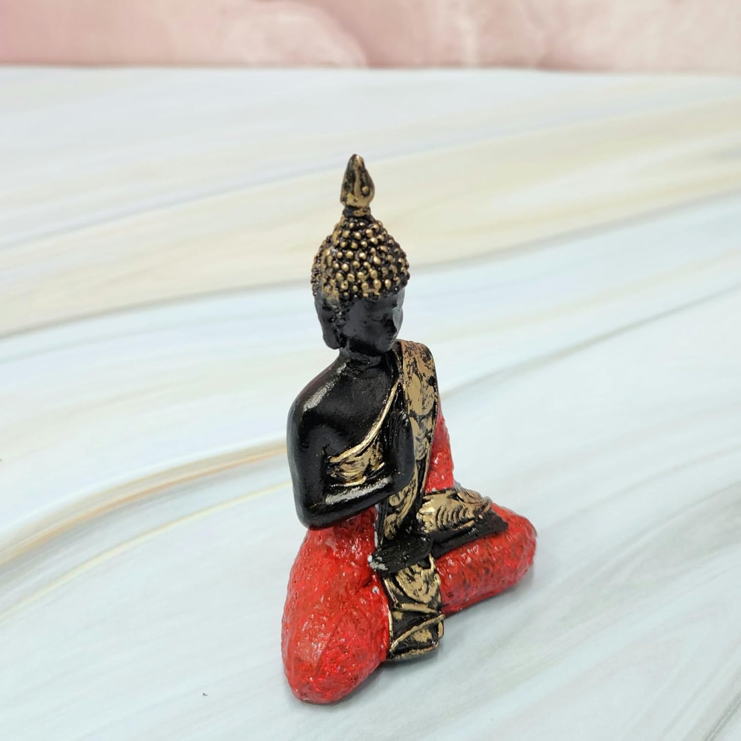 Resin Buddha Idol | Murti with Vatvruksha Tree with Led Light Perfect for Home Decor | Pooja Room | Tabletop Multi | House Warming Gifts (Buddha 3.5 inch, 8 INCH)